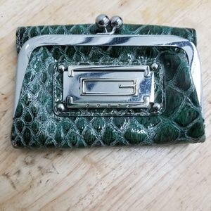 Guess Kiss Lock Patent Croc Wallet